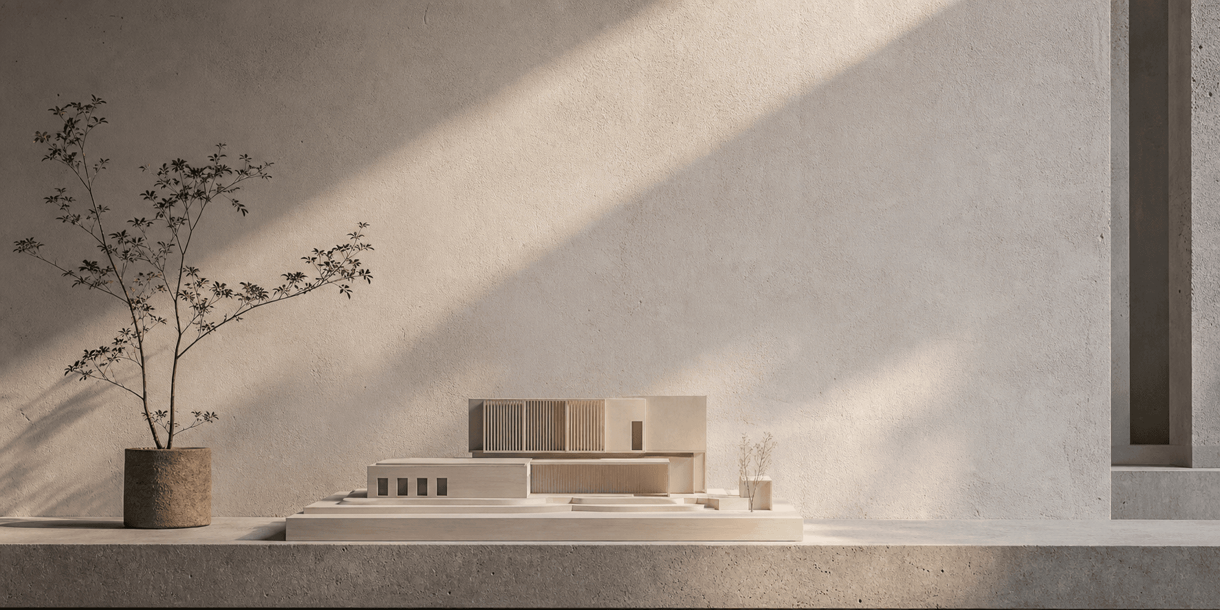 Architectural model with light