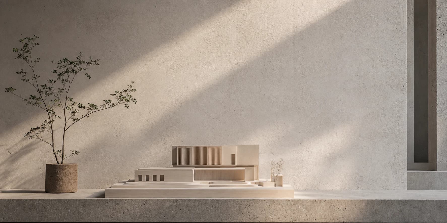 Architectural model with light