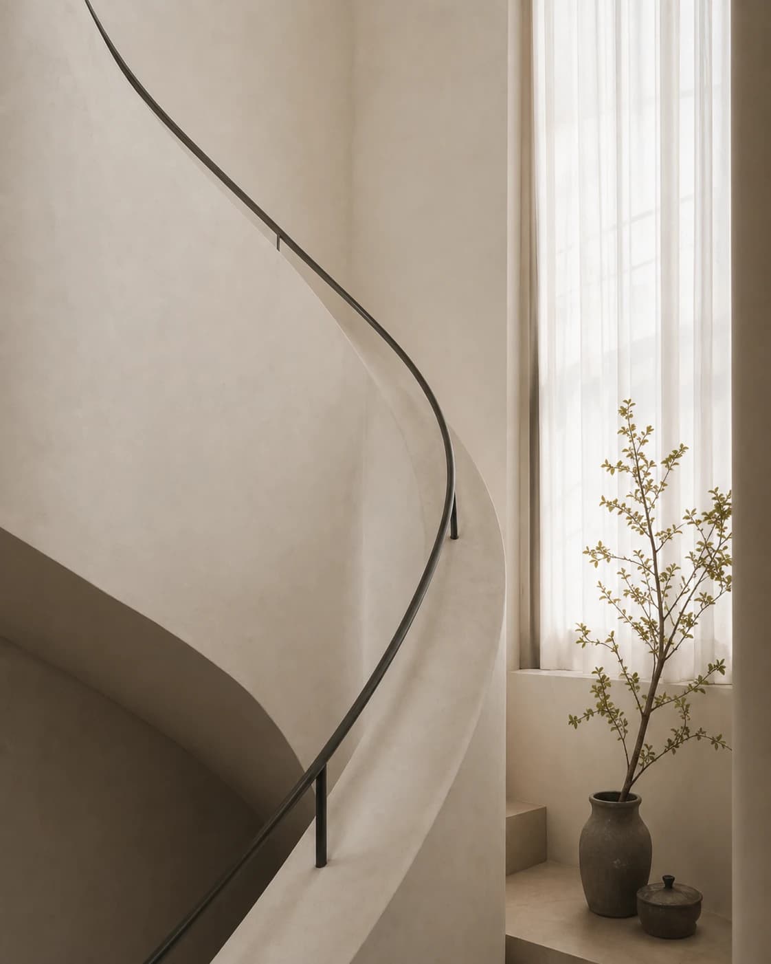 Curved stairwell